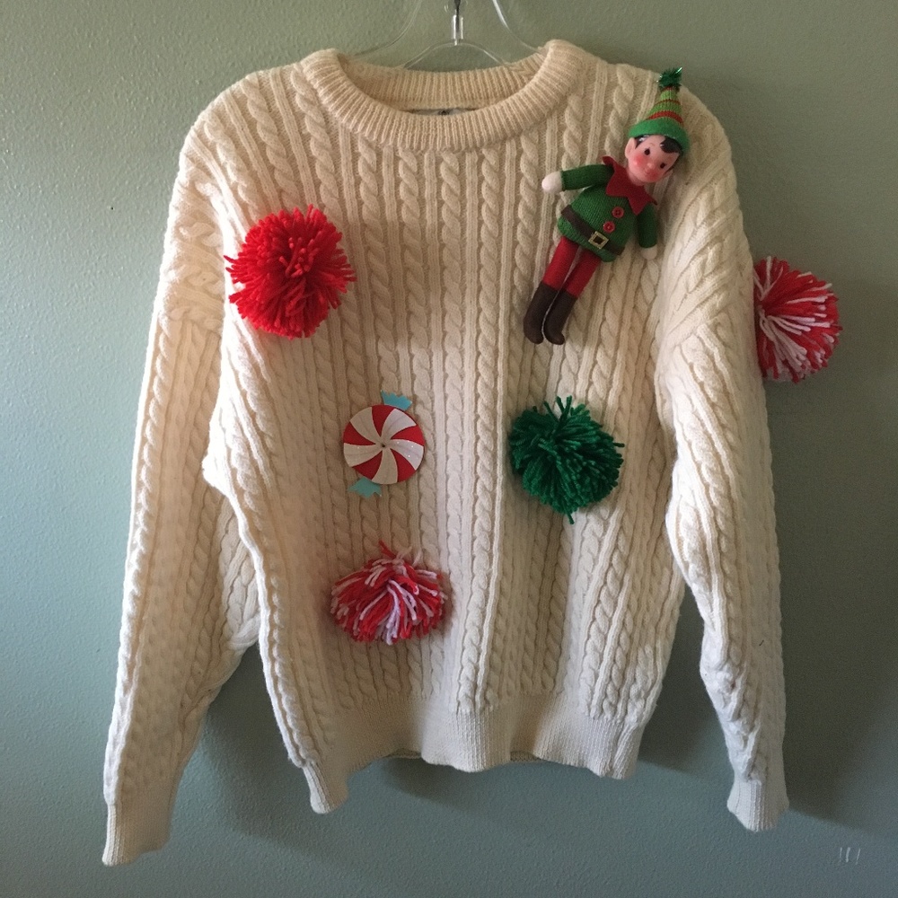 vintage sovrano australia cable knit ugly christmas sweater
